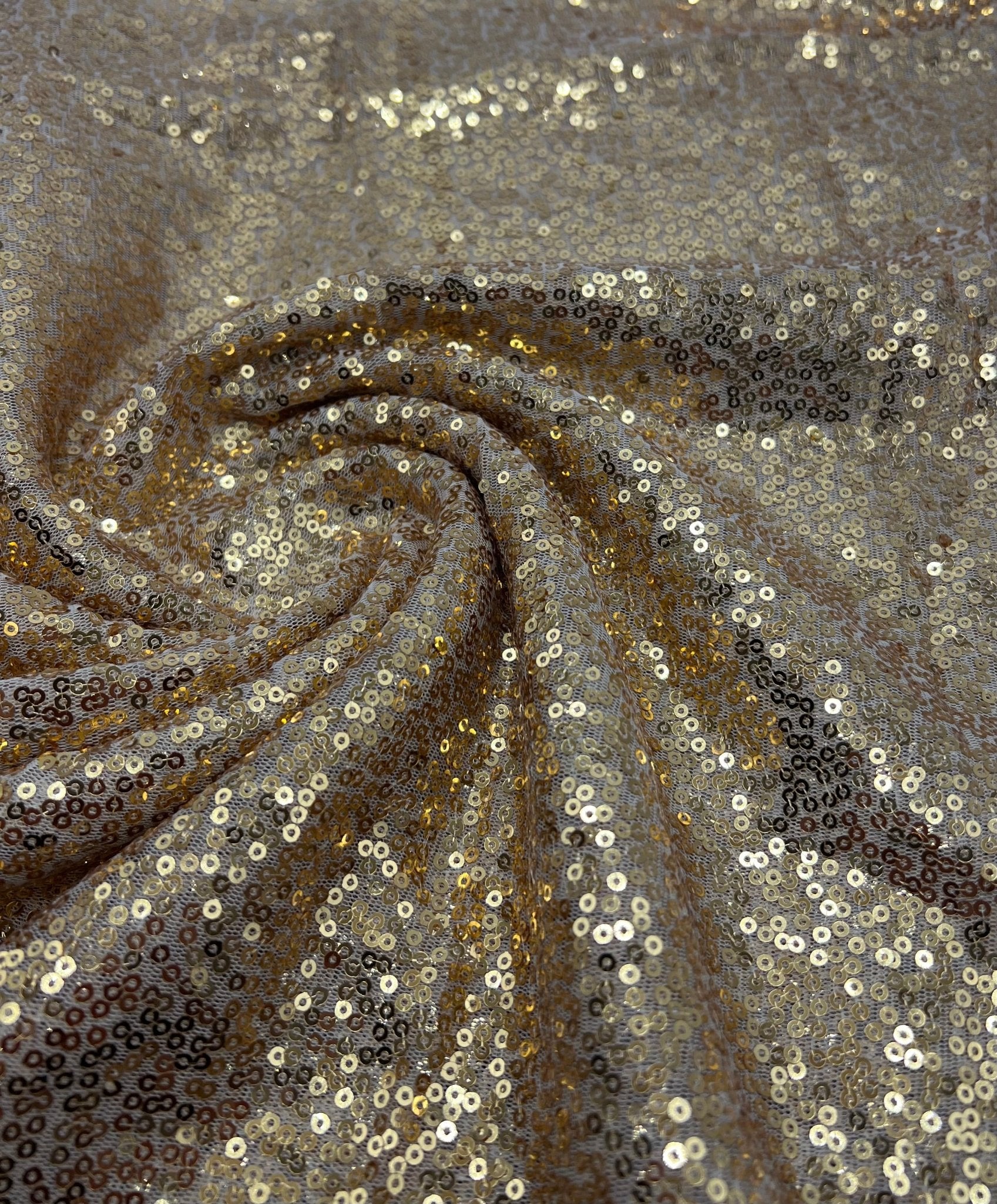 Gold On Stone Sequin Detail Non Stretch Fabric - T9 Fabrics